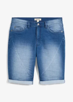 bonprix bonprix Shorts|Vaqueros>Bermudas vaqueras tipo chándal con corte relajado azul medio denim usado