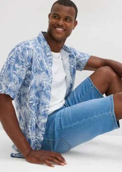 Hombre bonprix bonprix Bermudas vaqueras tipo chándal con corte holgado y regular