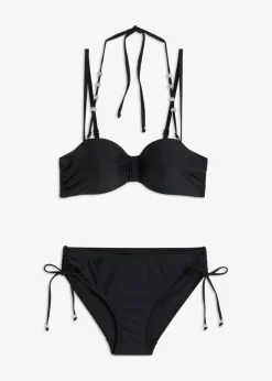 bonprix bonprix Bikinis|Copas Grandes (D-G)>Bikini balconette (2 piezas) con tirantes halter extra Negro