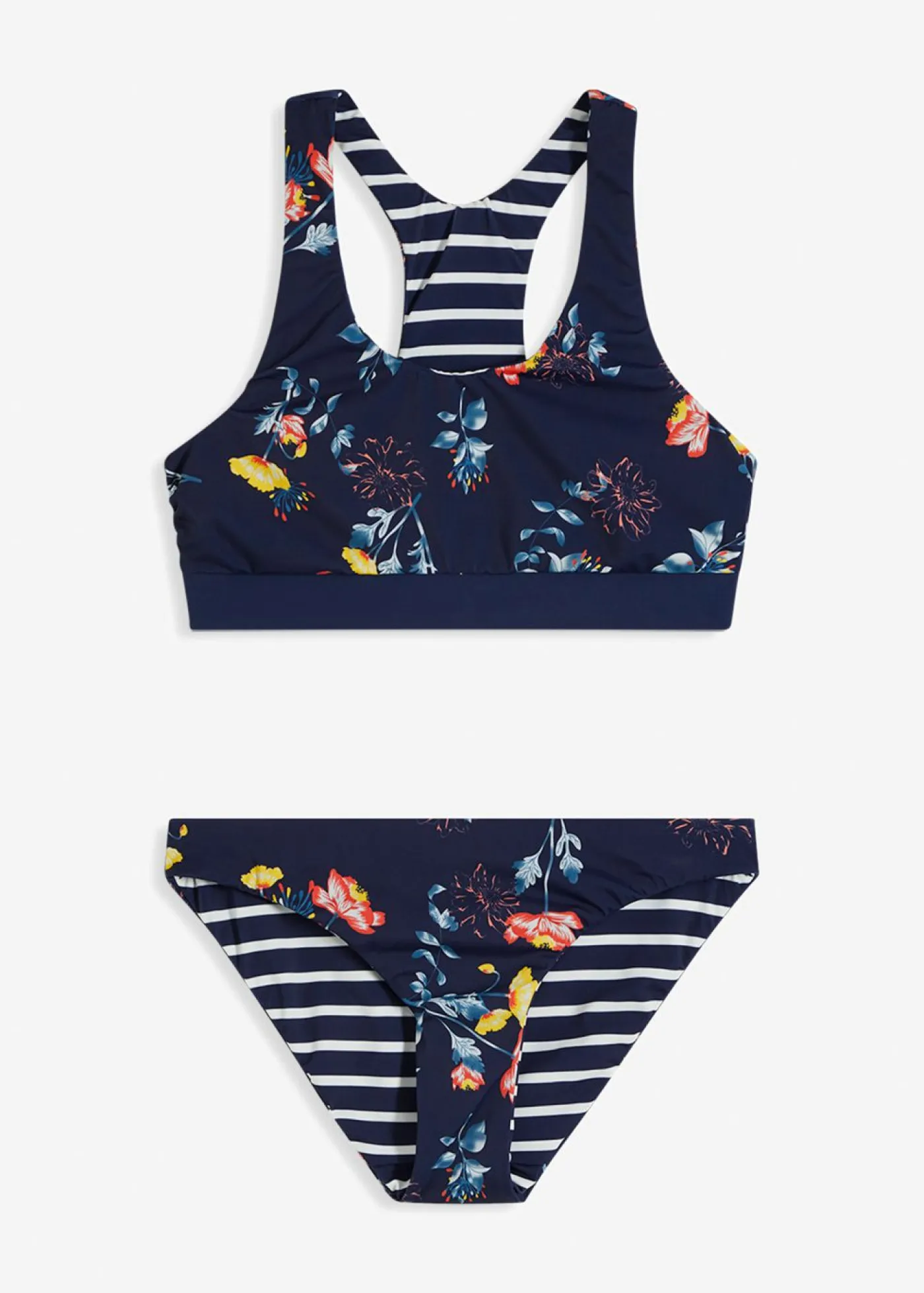 bonprix bonprix Bikinis>Bikini bustier reversible (2 piezas) Azul estampado