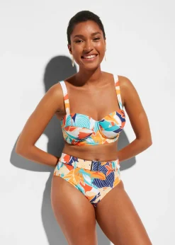 bonprix bonprix Copas Grandes (D-G)>Bikini con aros (2 piezas) Blanco-azul-coral estampado
