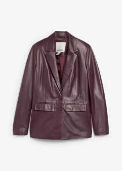 bonprix bonprix Premium|Blazers>Blazer con napa de borrego rojo burdeos