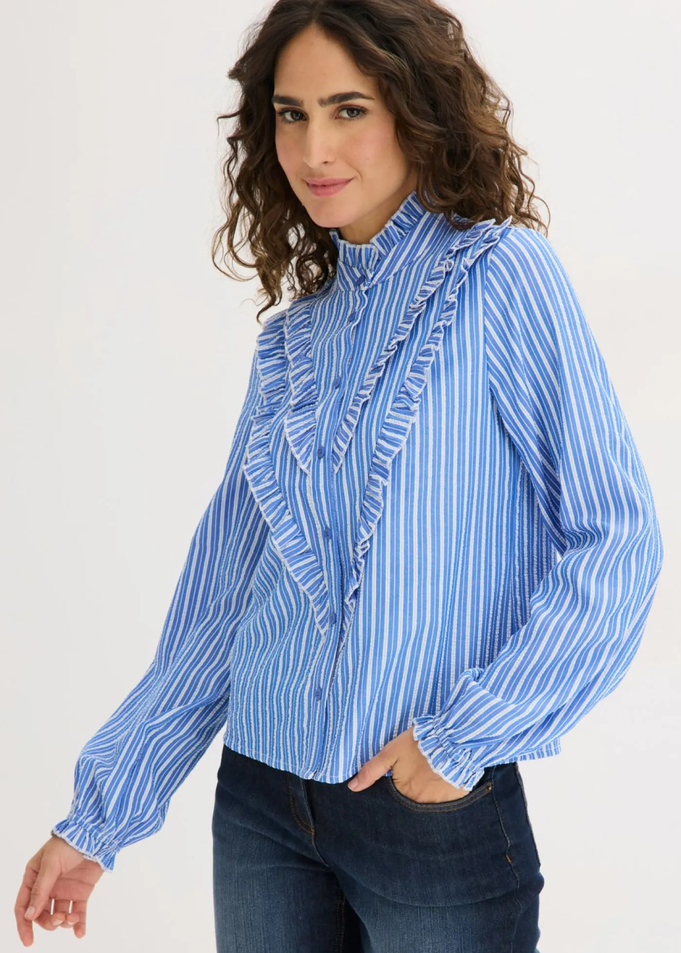 bonprix bonprix Camisas Y Blusas>Blusa Azul-blanco con rayas