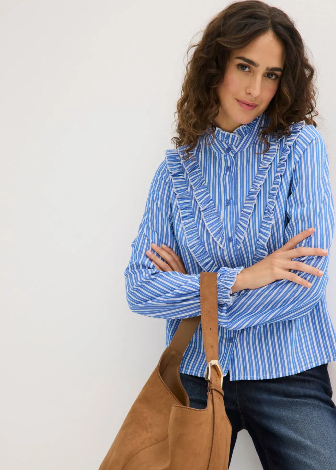 bonprix bonprix Camisas Y Blusas>Blusa Azul-blanco con rayas