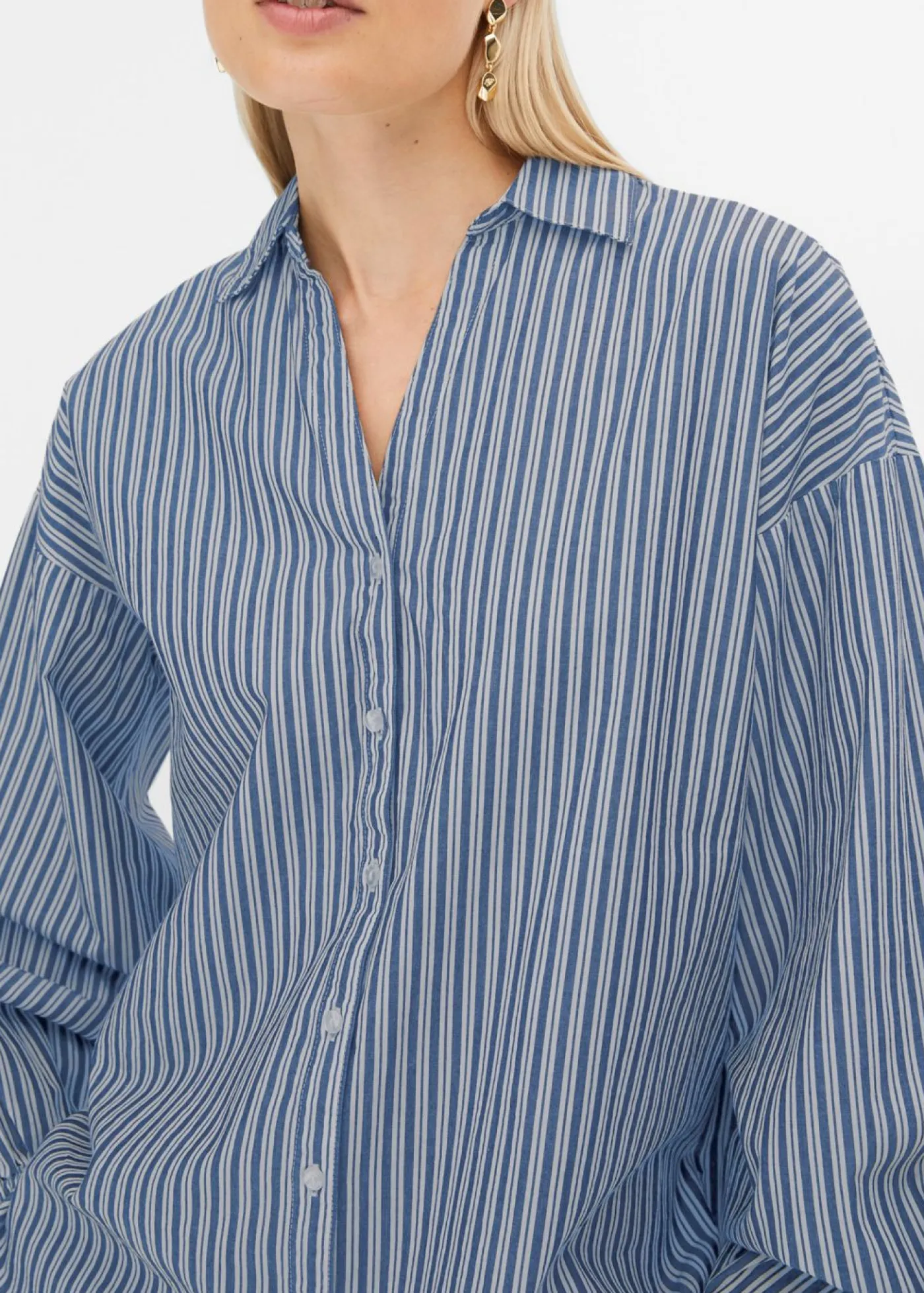 bonprix bonprix Camisas Y Blusas>Blusa azul ahumado/blanco rayas verticales