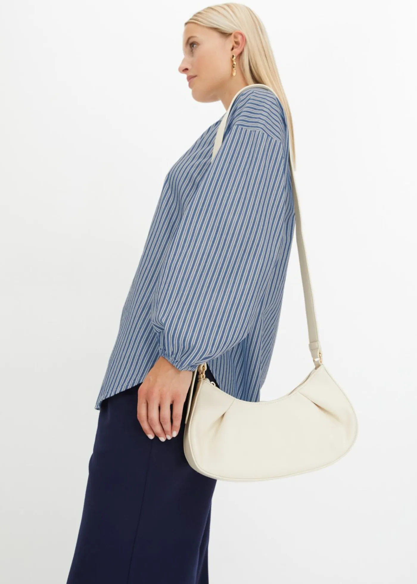 bonprix bonprix Camisas Y Blusas>Blusa azul ahumado/blanco rayas verticales