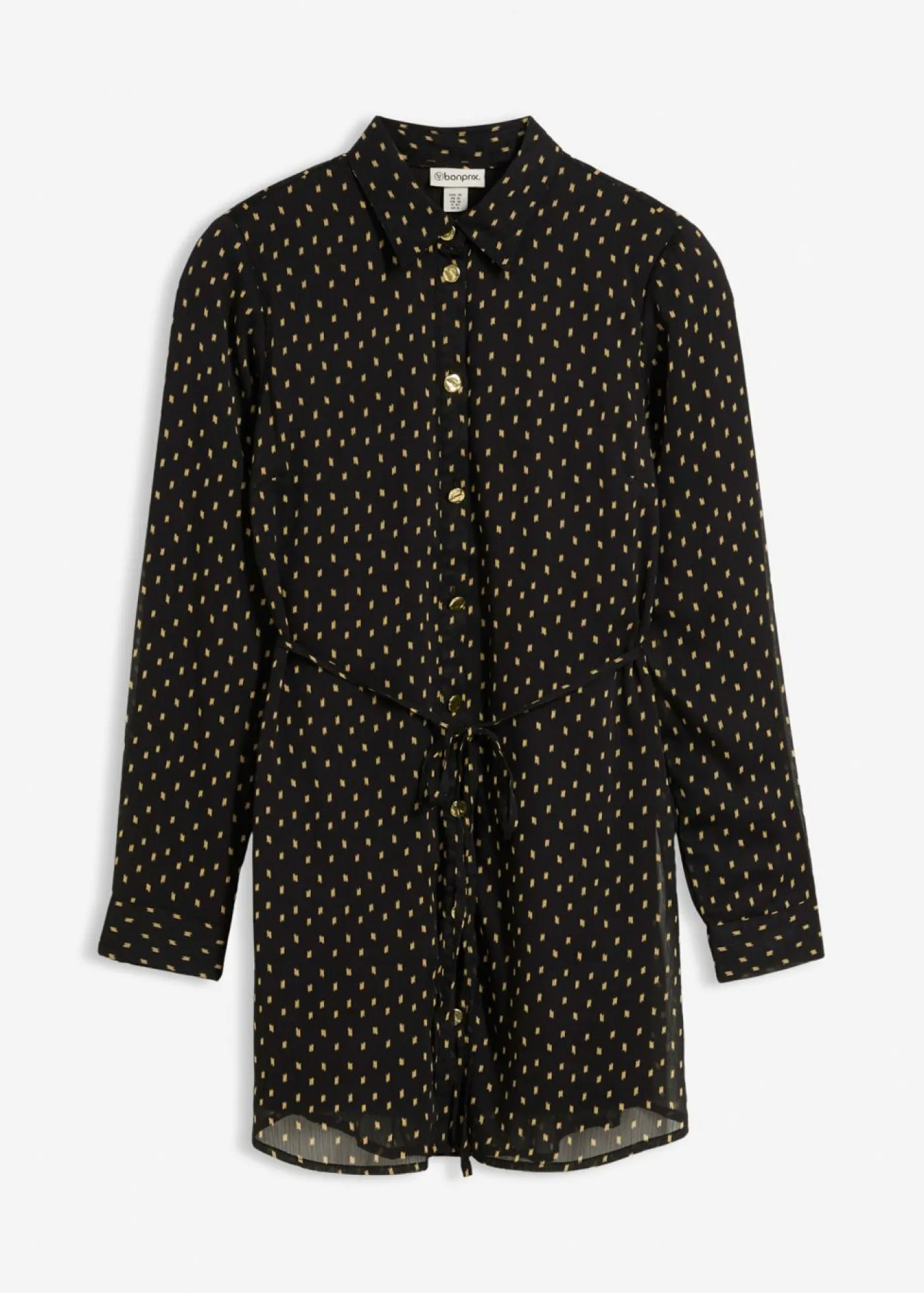 bonprix bonprix Premamá>Blusa 2 en 1 de gasa para durante y después del embarazo Negro-oro