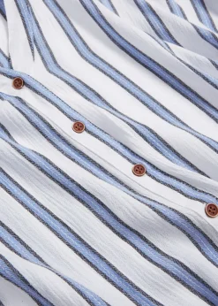 bonprix bonprix Camisas Y Blusas>Blusa arrugada de viscosa fluida Azul de rayas