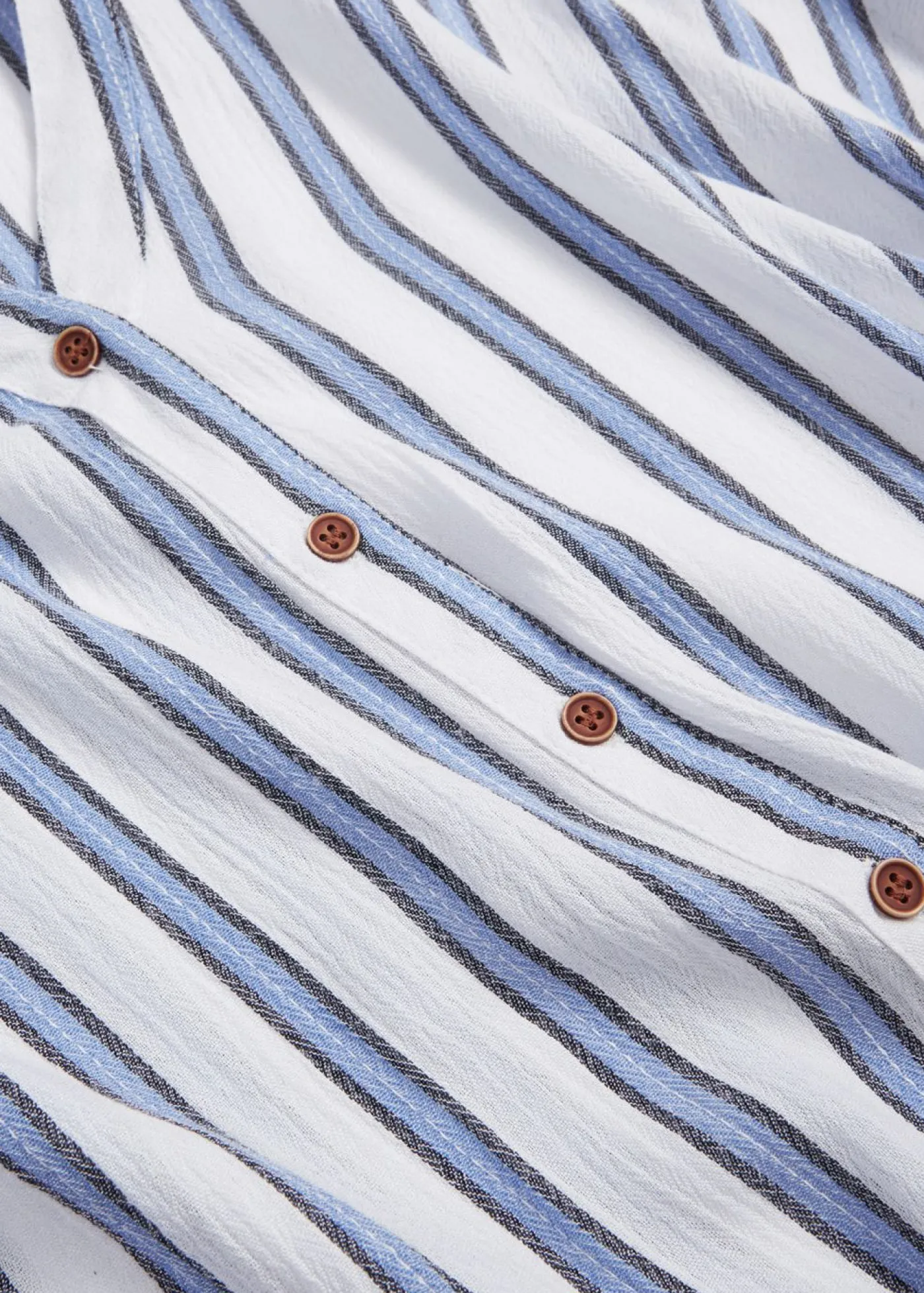 bonprix bonprix Camisas Y Blusas>Blusa arrugada de viscosa fluida Azul de rayas