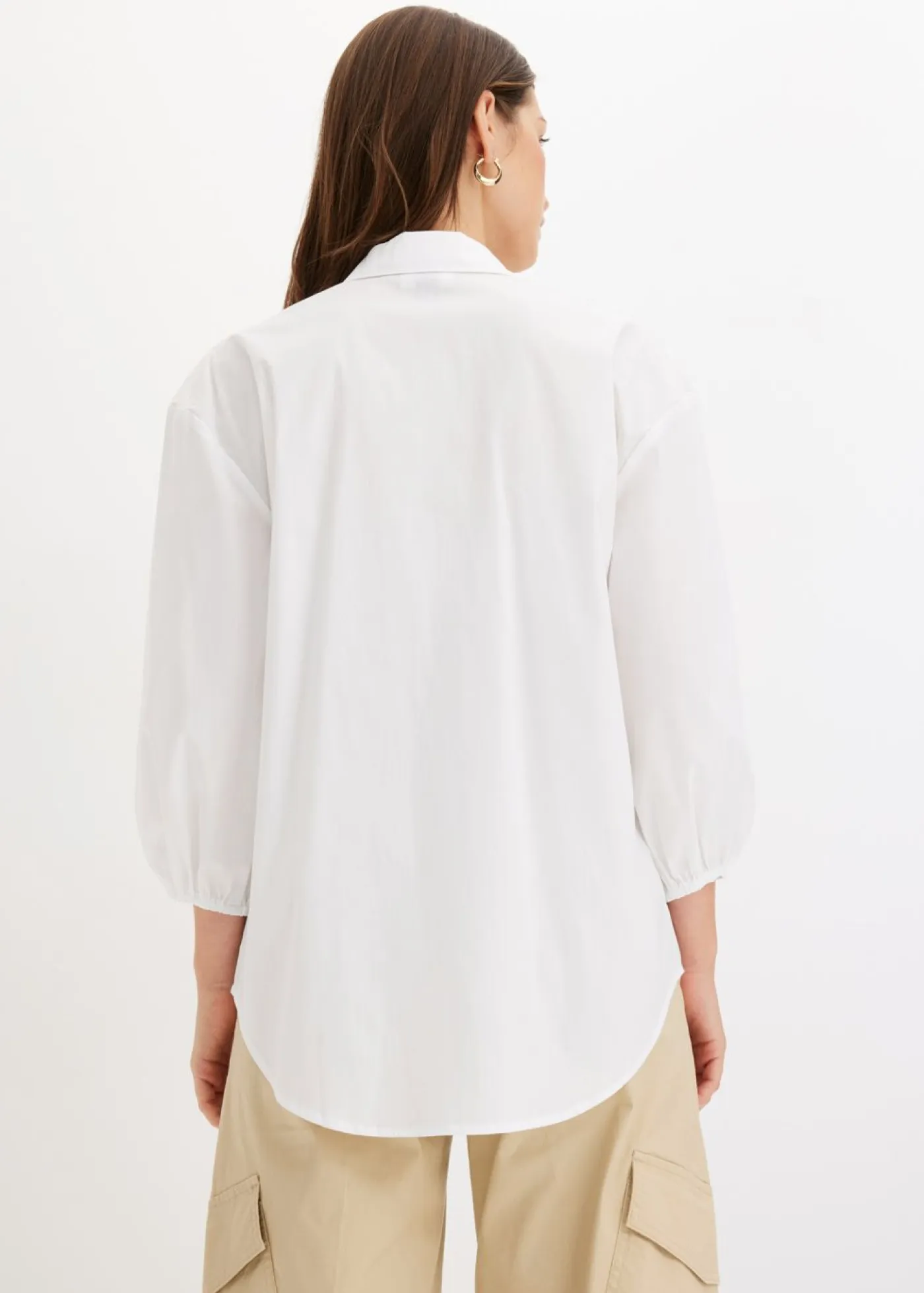 bonprix bonprix Camisas Y Blusas>Blusa asimétrica con mangas abullonadas Blanco