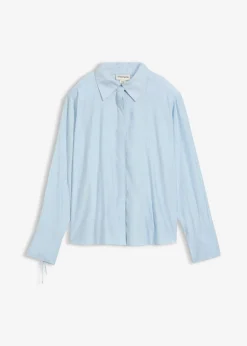 bonprix bonprix Camisas Y Blusas>Blusa camisera de mezcla de viscosa fluida azul pálido