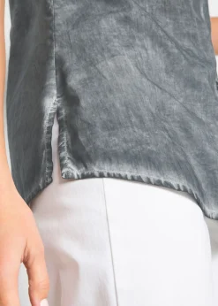 Mujer bonprix bonprix Blusa cold-dye de manga corta en algodón sostenible