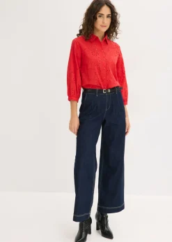 Mujer bonprix bonprix Blusa con bordado calado