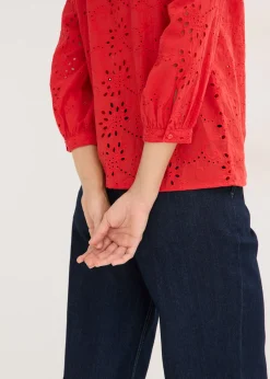 Mujer bonprix bonprix Blusa con bordado calado