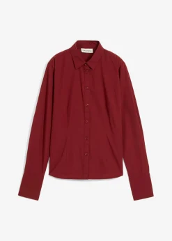 bonprix bonprix Camisas Y Blusas>Blusa con contenido de seda rojo castaño