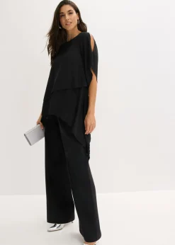 Mujer bonprix bonprix Blusa con cremallera con aspecto de capas