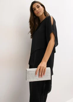 Mujer bonprix bonprix Blusa con cremallera con aspecto de capas