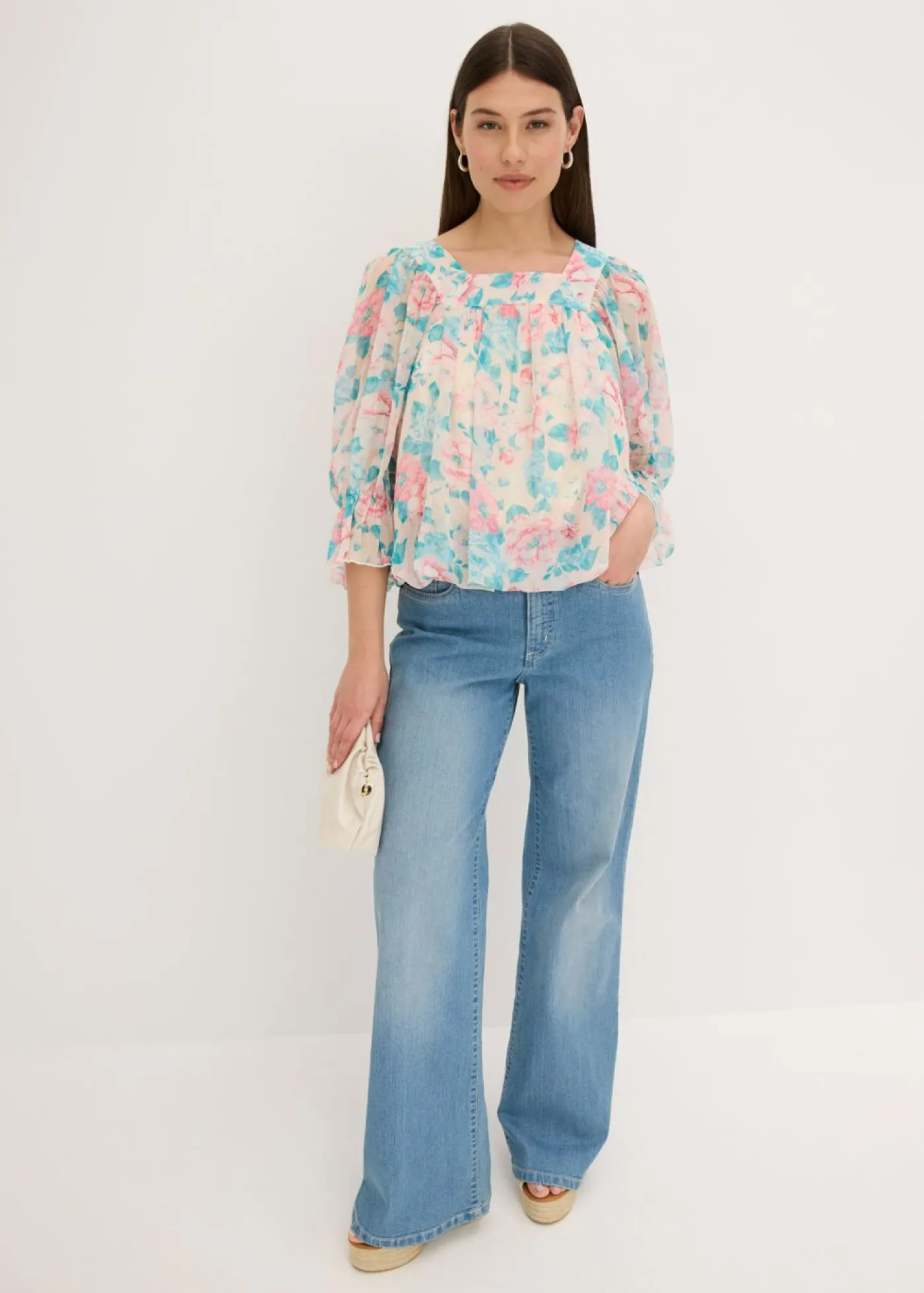 Mujer bonprix bonprix Blusa con dobladillo abullonado