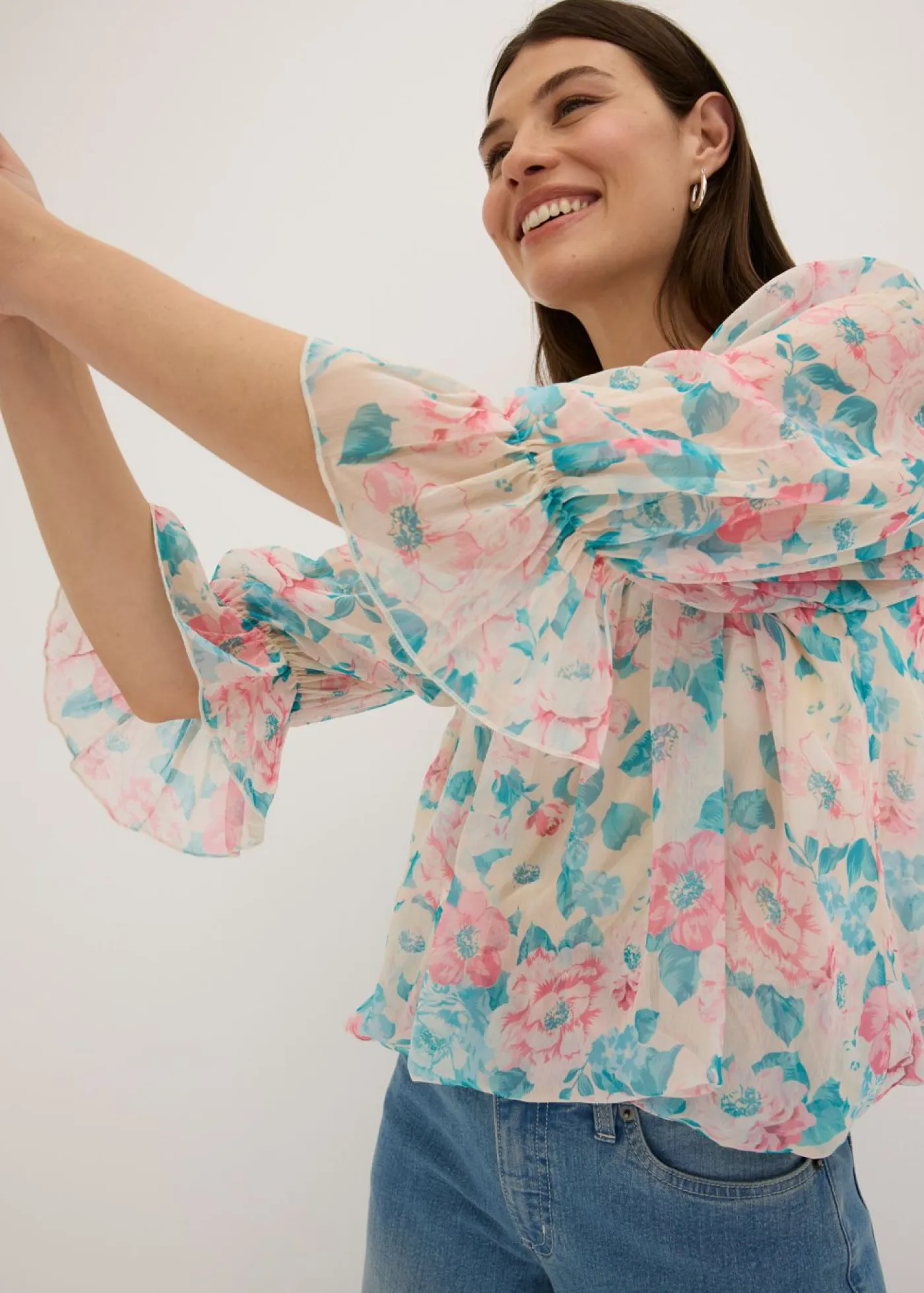 Mujer bonprix bonprix Blusa con dobladillo abullonado