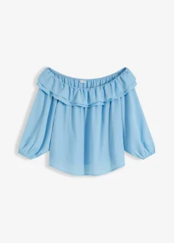 bonprix bonprix Camisas Y Blusas>Blusa con escote bañera Azul claro