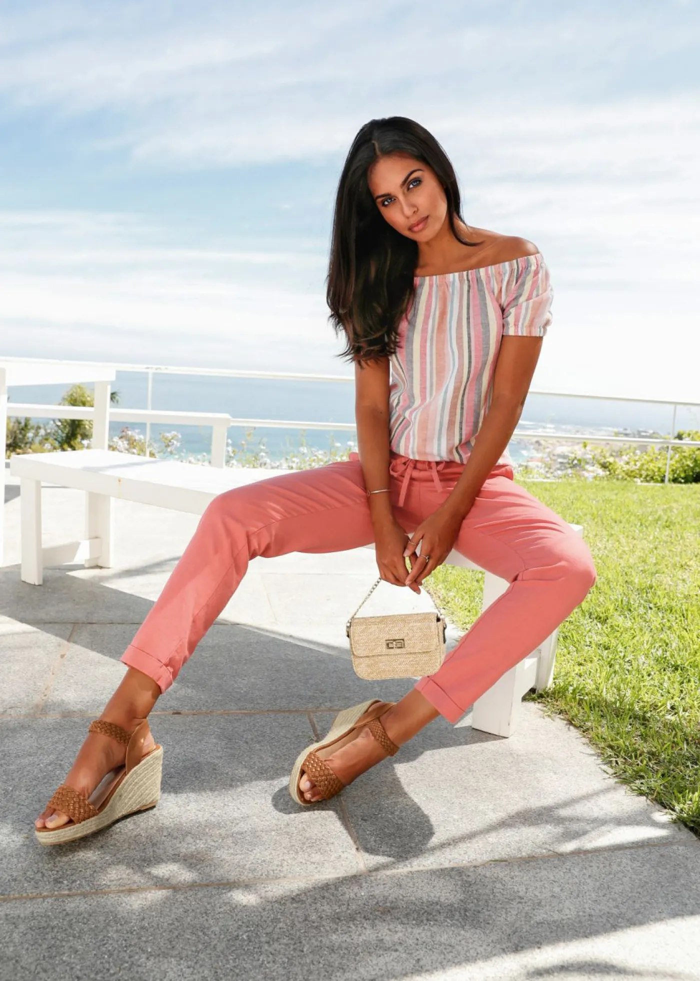 Mujer bonprix bonprix Blusa con escote bañera