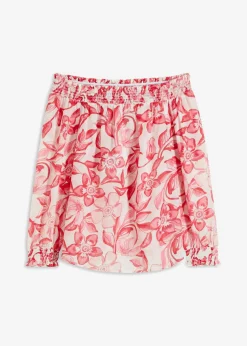 Mujer bonprix bonprix Blusa con escote bañera estampada