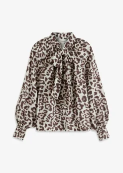 bonprix bonprix Camisas Y Blusas>Blusa con lazo estampado leo arena