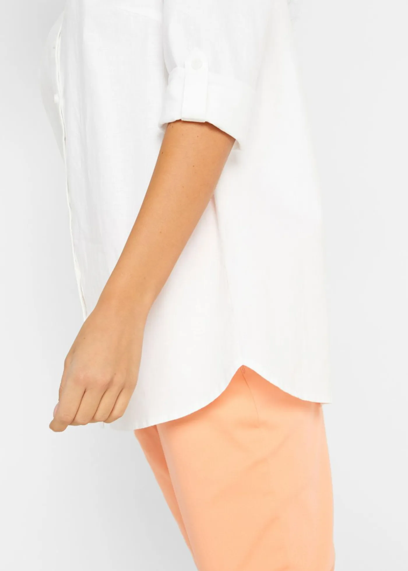 bonprix bonprix Camisas Y Blusas|Novedades>Blusa con lino y mangas 3/4 Blanco