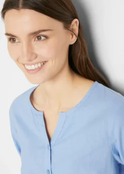 Mujer bonprix bonprix Blusa con lino y mangas 3/4
