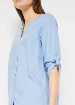 Mujer bonprix bonprix Blusa con lino y mangas 3/4