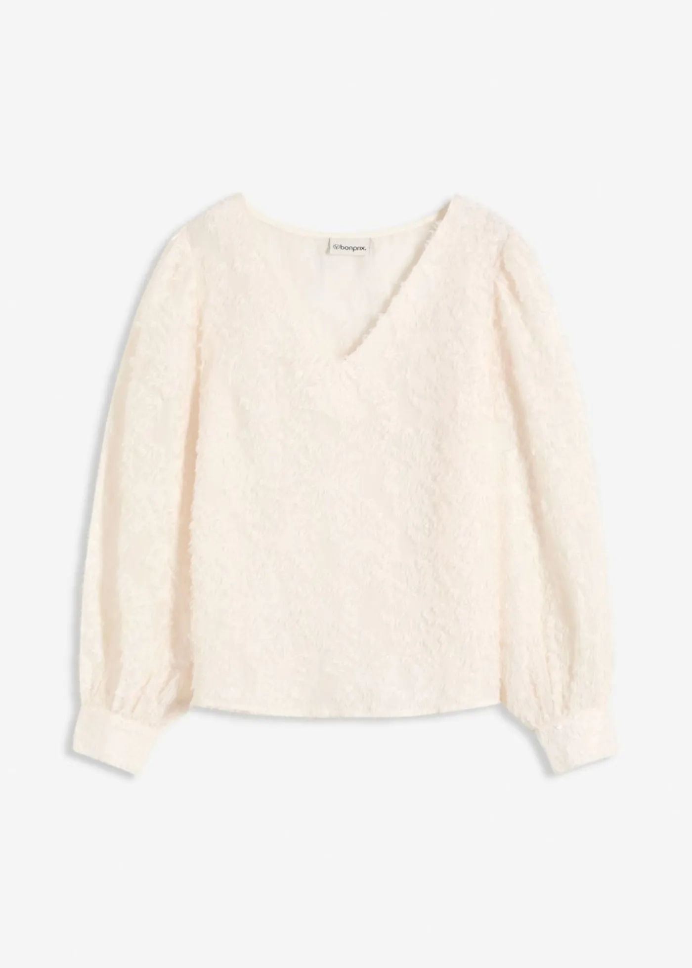 bonprix bonprix Camisas Y Blusas>Blusa con patrón de flores estructurado Crema