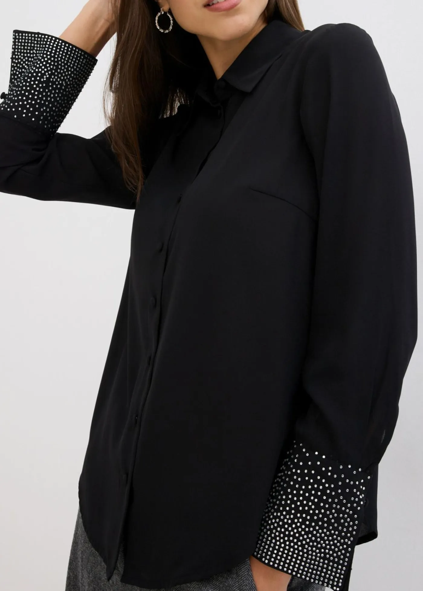 Mujer bonprix bonprix Blusa con piedras brillantes