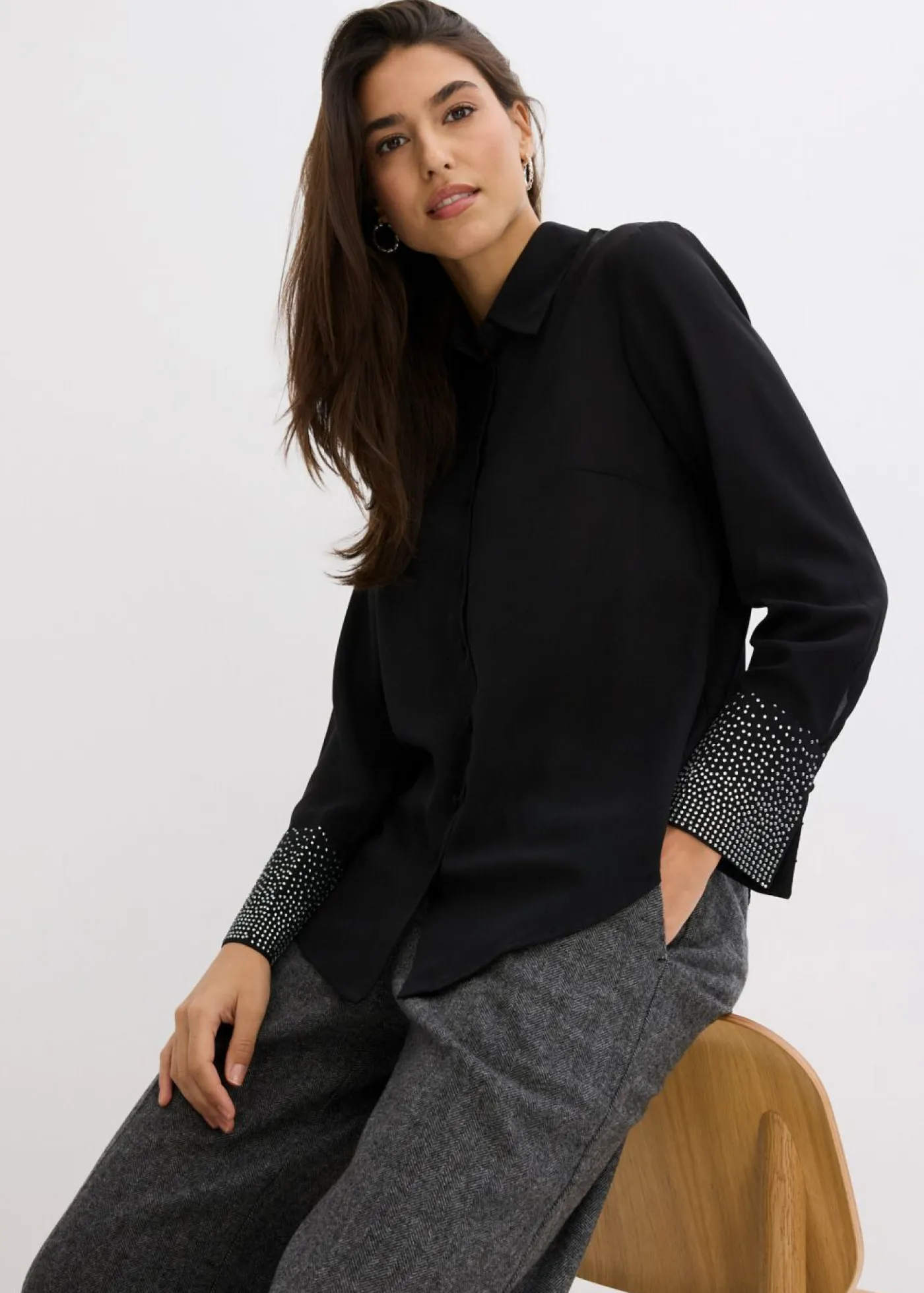 Mujer bonprix bonprix Blusa con piedras brillantes