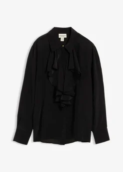 bonprix bonprix Premium|Camisas Y Blusas>Blusa con seda Negro