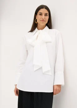 bonprix bonprix Camisas Y Blusas>Blusa con solapa de algodón puro Blanco