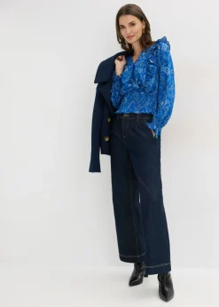 Mujer bonprix bonprix Blusa con volantes y nido de abeja