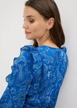 Mujer bonprix bonprix Blusa con volantes y nido de abeja