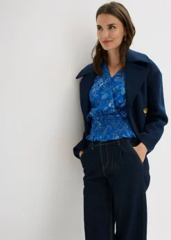 Mujer bonprix bonprix Blusa con volantes y nido de abeja