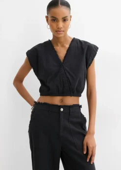 bonprix bonprix Camisas Y Blusas|Camisetas>Blusa corta Negro