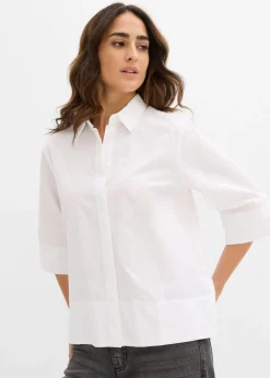 bonprix bonprix Camisas Y Blusas>Blusa de algodón orgánico puro Blanco