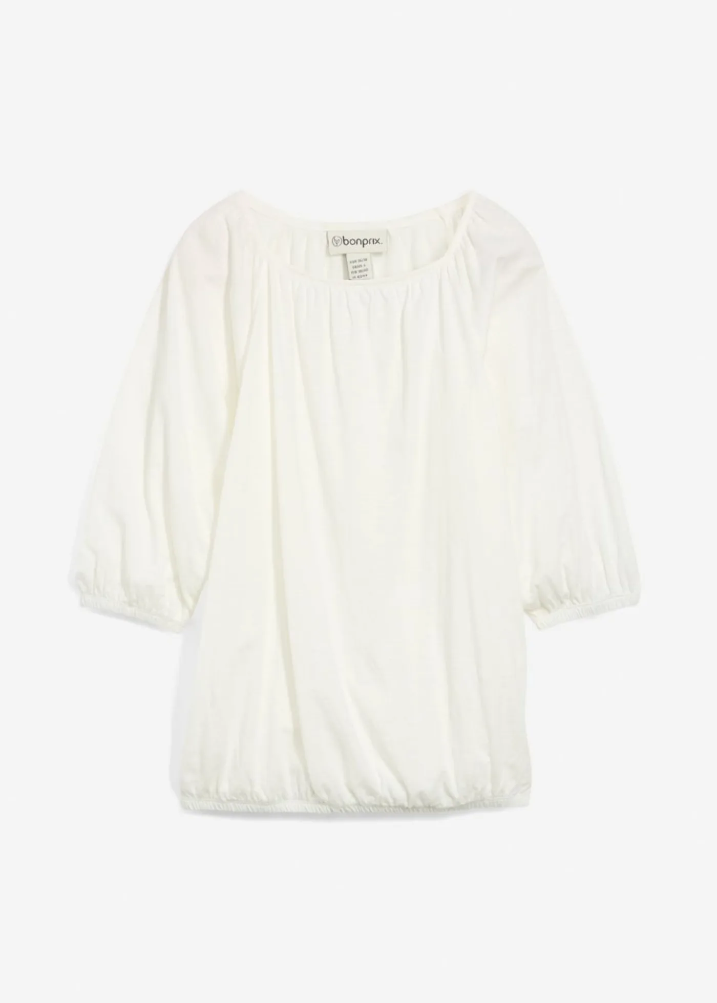 bonprix bonprix Camisetas>Blusa de algodón orgánico puro Blanco lana