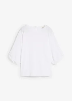 bonprix bonprix Camisas Y Blusas>Blusa de algodón puro Blanco