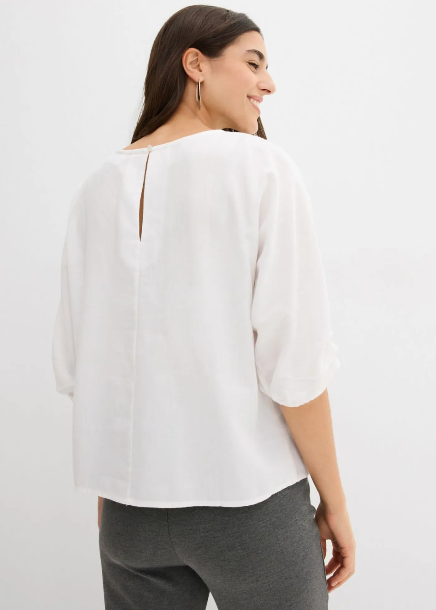 bonprix bonprix Camisas Y Blusas>Blusa de algodón puro Blanco