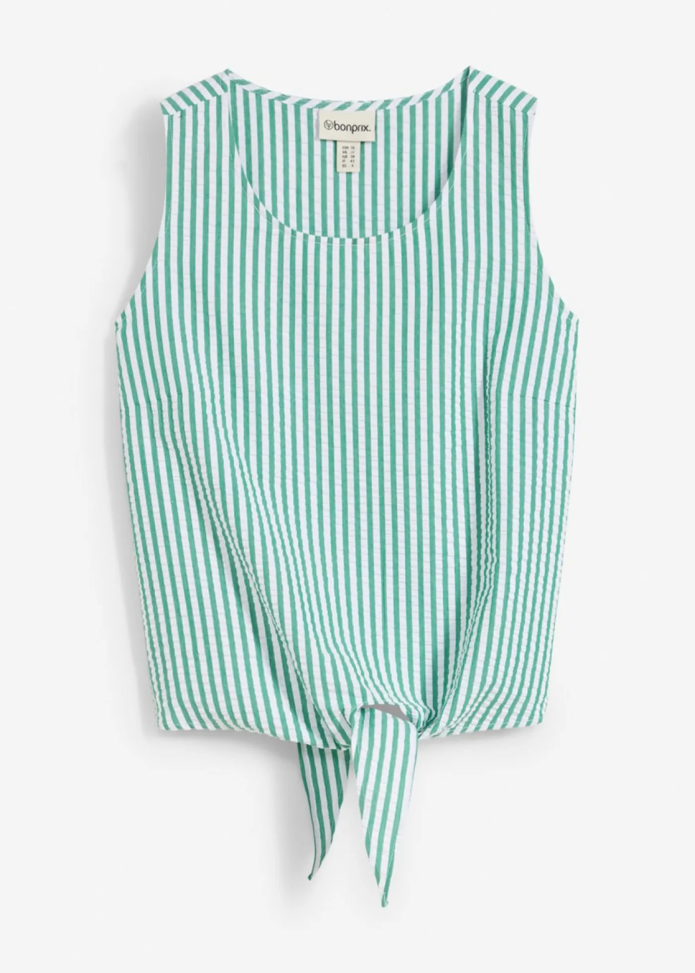 bonprix bonprix Camisas Y Blusas>Blusa de algodón puro verde gema-blanco con rayas