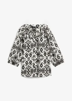 bonprix bonprix Camisas Y Blusas>Blusa de algodón puro Blanco/negro con patrón paisley