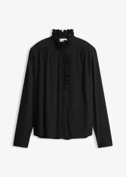 bonprix bonprix Camisas Y Blusas>Blusa de crepé vaporoso Negro