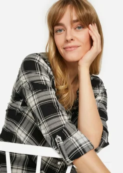 Mujer bonprix bonprix Blusa de cuadros de algodón puro