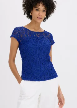 bonprix bonprix Camisas Y Blusas>Blusa de encaje Azul marino