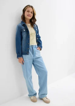 Niños bonprix bonprix Blusa de encaje con top de punto (2 piezas)