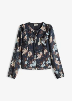 bonprix bonprix Camisas Y Blusas>Blusa de gasa azul oscuro-azul hielo